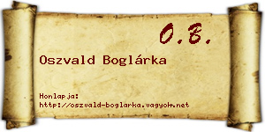 Oszvald Boglárka névjegykártya